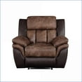 thumbnail image 3 of Recliners Power Motion Channeled Tufted Polished Microfiber, Toffee & Espresso | Espresso | Wood+Fabric, 3 of 6