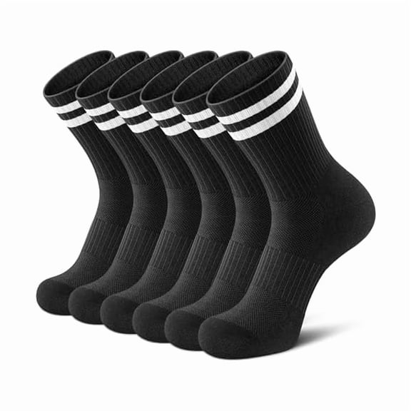 Eryueer Athletic Socks Sport Running Calf Socks Performance Cushioned Breathable Crew Socks for Men Women(6 Pairs)