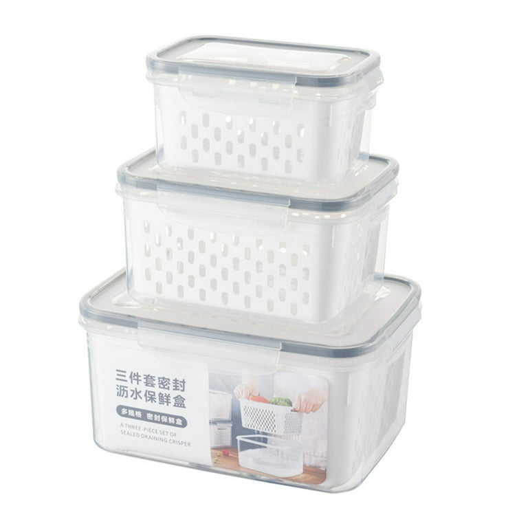 Vegetable Fruit Storage Containers for Refrigerator 3 Pack Produce