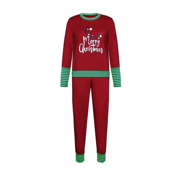 Pijamas navideños Xmax para mujer, conjuntos de dos piezas, ropa de dormir de algodón de gran tamaño, estampado de Navidad, ropa elegante de invierno de manga larga para niña 2021