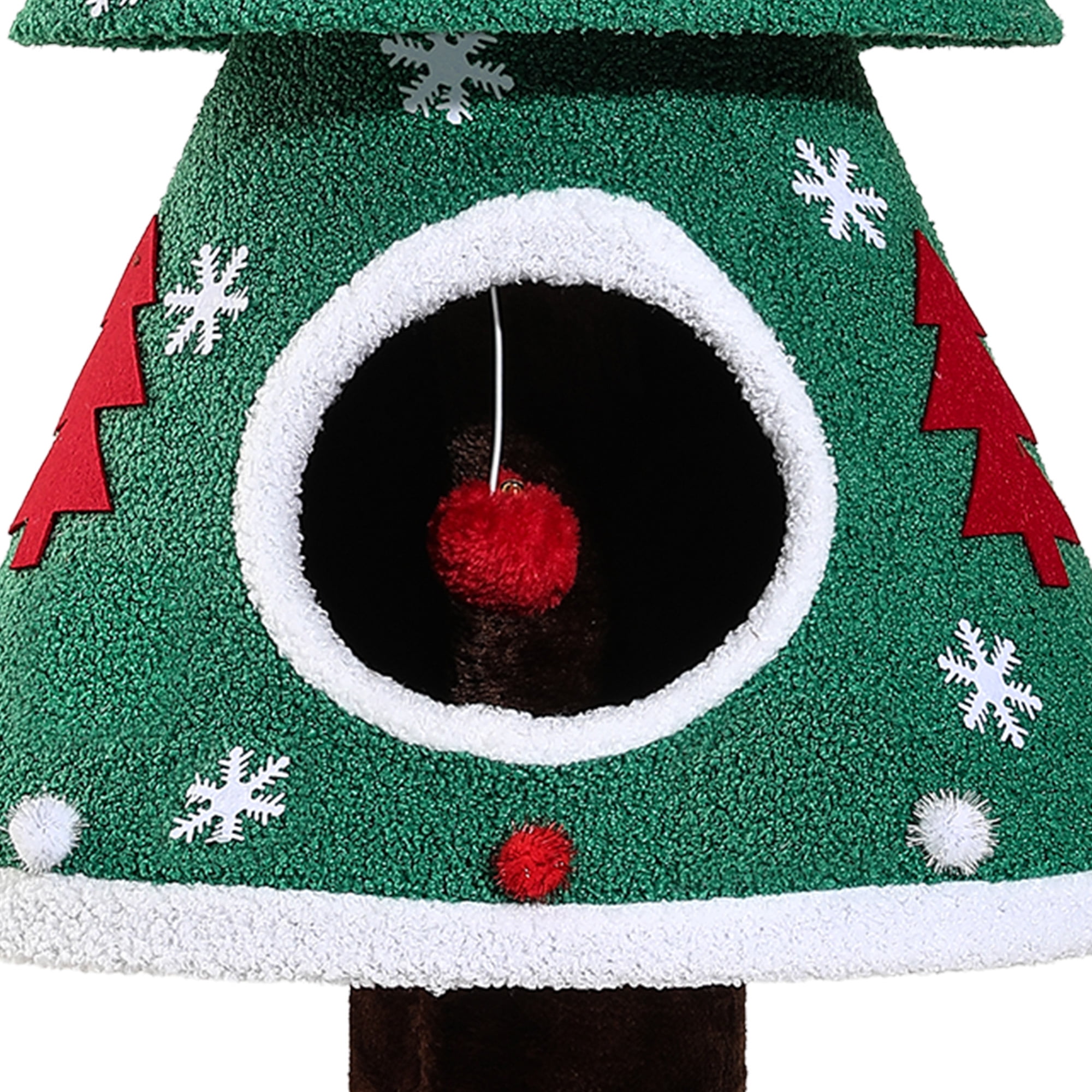 Dextrus 47.2 in Christmas Cat Tree, Cat Tower with Balls & Cat Teaser,  Indoor Cat Climbing Furniture ,Green