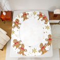thumbnail image 5 of Manfei Cartoon Gingerbread Man Bed Sheets,Merry Xmas King Sheets,Gold Snowflake Dots Sheet Set For Girl Kids,Breathable Home Decor,4 Pieces, 5 of 7