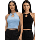 thumbnail image 1 of Set 2 Blusas Mujer Texturizada Casual Unitalla Blusa Crop Top para Mujer, 1 of 5