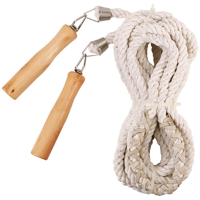 Hesroicy 3/5/7/10m Thick Rope Electroplated Spring Group Skipping Rope  Anti-slip Wooden Handles School Collective Long Jump Rope Sports Equipment  