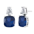 thumbnail image 2 of Sterling Silver with Blue Sapphire and White Topaz Drop Earrings, 2 of 3
