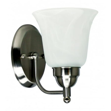 

Efficient Lighting EL-240-01-123 Contemporary Wall Sconce Brushed Nickel Finish with Alabaster Glass