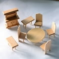 thumbnail image 3 of JWQFBC High Quality DIY Dollhouse Mini Living Room Bedroom Kitchen Set Wooden Furniture Dining room set, 3 of 7