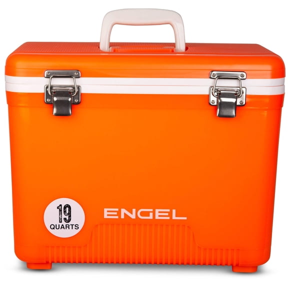 ENGEL 19 Qt Leak-Proof Compact Insulated Drybox Cooler - Orange High-Visibility