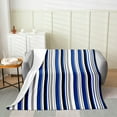 thumbnail image 2 of Erosebridal Geometric Lines Throw Blanket for Couch 30x40, Blue Gray White Black Stripes Plush Blanket, Abstract Bedroom Decor, 2 of 7