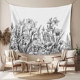 thumbnail image 2 of Wildflower Leaf Large Tapestry for Bedroom Wall Hanging Tapestry,Grey Floral Botanical White Watercolor Ceiling Backdrop Tapestries Poster Blanket Wall Decor for Teens Room Living Room 100" x 59", 2 of 8