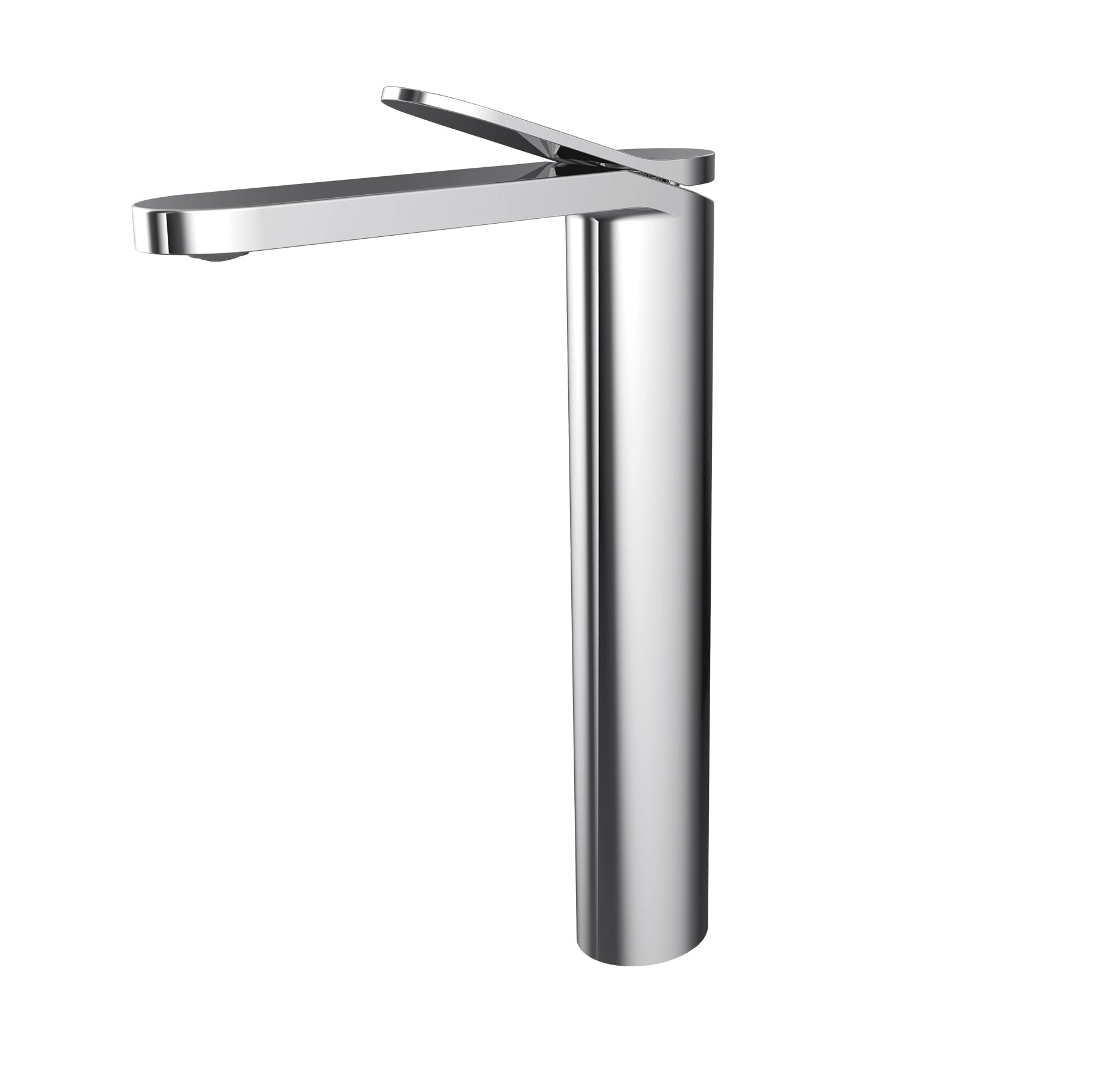 Tall Polished Chrome Single Handle Vessel Sink Faucet