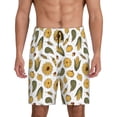 thumbnail image 3 of Lsque Cartoon Corn Pumpkin Sunflower Mens Sleep Pajama Shorts,Short Pajama Pants, Cotton Ultra-Soft Knit-3X-Large, 3 of 9