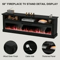 thumbnail image 3 of HARIPUL 58" Fireplace TV Stand for TVs Up to 65" with 52" Electric Fireplace,White Entertainment Center with Storage Cabinets,Led Light TV Consoles for Living Room,Black/Crystal Fireplace, 3 of 8