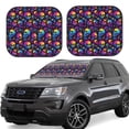 thumbnail image 2 of Daiia mushroom rainbow color Skull 2PCS Car Windshield Sun Shade, Foldable Sun Shield for Car Front Window, Auto Sun Blocker Visor Protector Universal for Truck SUV Pickup-Large, 2 of 7