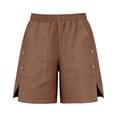 thumbnail image 4 of Horkkom High Waisted Shorts Women Solid Color Casual Straight Leg Shorts Summer Casual Comfy Shorts, S-2XL, 4 of 6