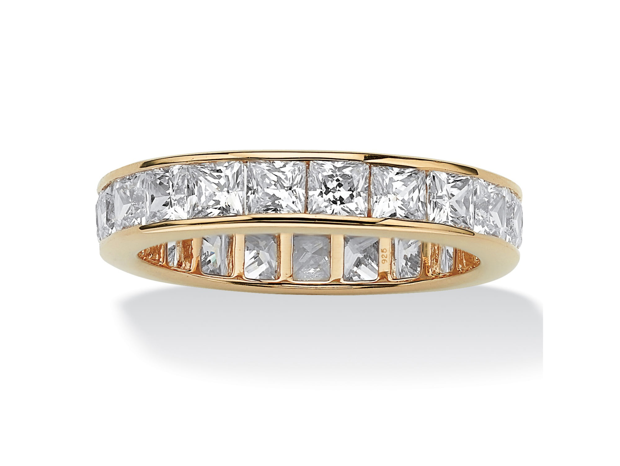 .50 TCW Yellow Gold Baguette CZ Stackable Eternity Bridal Band Ring Size 5-10 