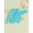 thumbnail image 4 of Caoirhny Kids Girls Sweater, Long Sleeve Crew Neck Flower Warm Winter Sweater Clothes for Casual Daily, 4 of 9