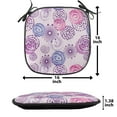 thumbnail image 5 of Purple Chair Seating Cushion Set of 2, Watercolor Style Floral Fireworks Blooming Flowers Abstract Spiral Doodle Spots Art, Seat Pads with Anti-slip Backing, 16"x16", Blue Pink, by Ambesonne, 5 of 7