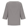 thumbnail image 6 of hotojiny Long Sleeve Shirts for Women Cotton Linen Plus Size Scoop Neck Loose Tops Lightweight Solid Color Oversized Tee, 6 of 6