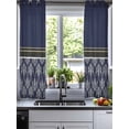 thumbnail image 2 of Boho Navy Blue Flower Sheer Curtains 54 Inch Length 2 Panels Set for Living Room/Bedroom, Abstract Bohemia Pesley Floral Kitchen Curtains Grommet Semi-Sheer Curtains Window Treatments 42"x54"x2, 2 of 7