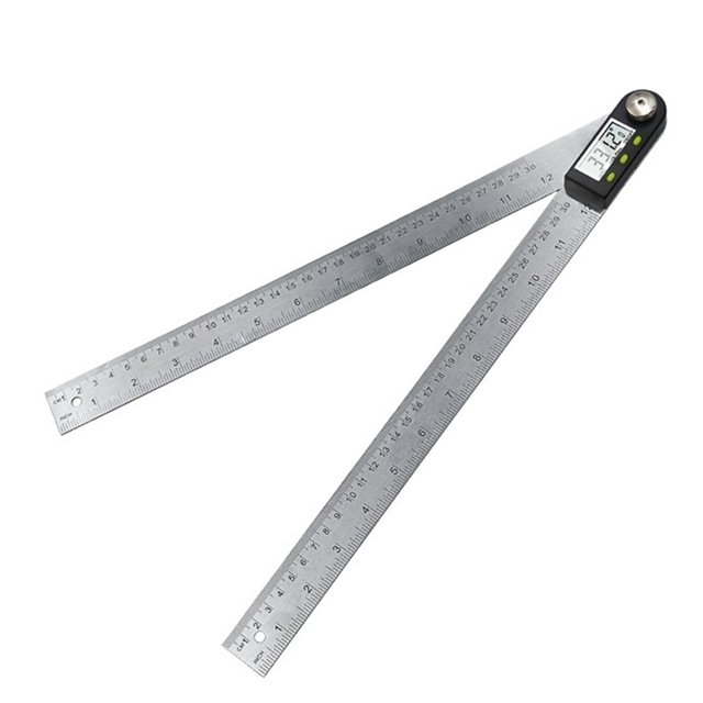 300mm 12 Pouces Protracteur Numérique Règle d'Angle 200mm 8 Pouces Détecteur d'Angle Mètre Plastique, Étanche et Résistant à la Poussière