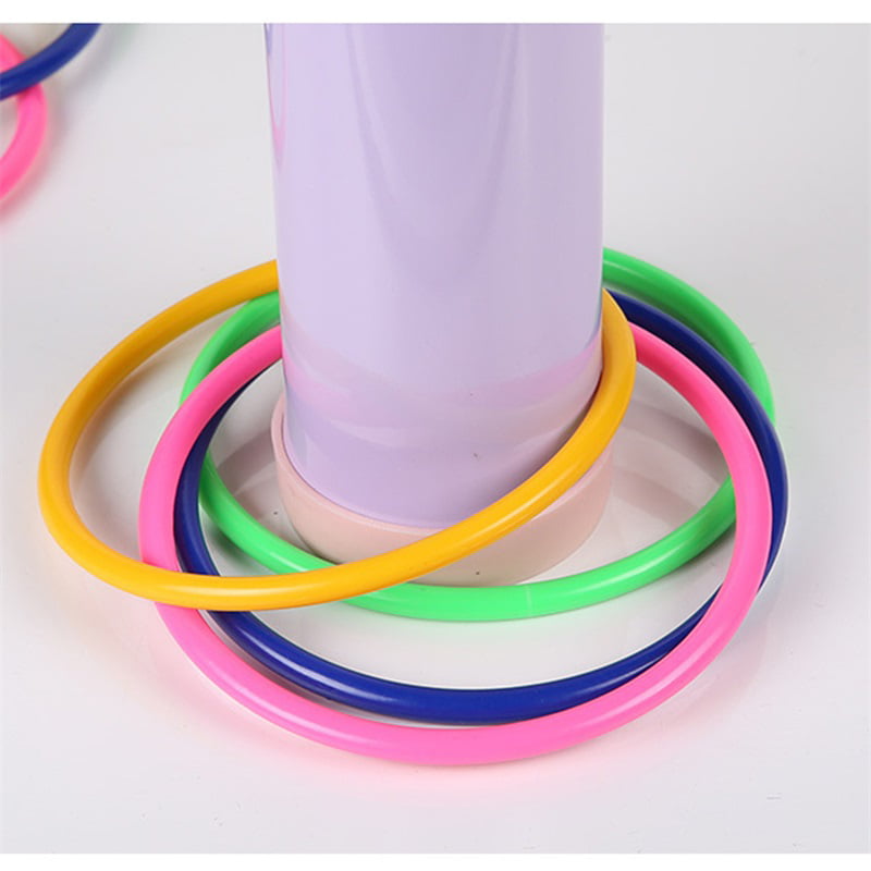 10 Pcs Colorful Hoopla Ring Toss Cast Circle Sets Educational Toy Puzzle Kids_vi 