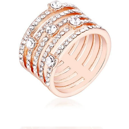 - Swarovski Elements 18kt Rose Gold-Tone Ring
