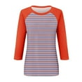 thumbnail image 4 of Women's Casual Striped 3/4 Sleeve Tee Comfort Fit Crewneck T-Shirt Soft Breathable Everyday Wear Stylish Top, 4 of 5
