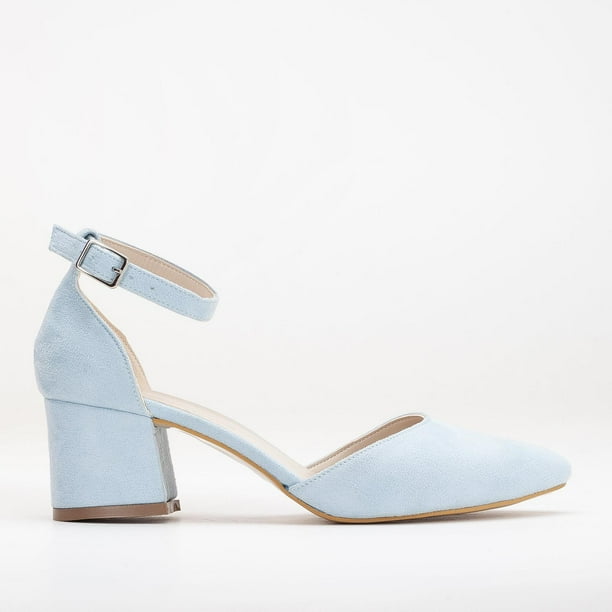 Marcelle - Zapatos de novia de ante azul bebé azul cielo 26 CM