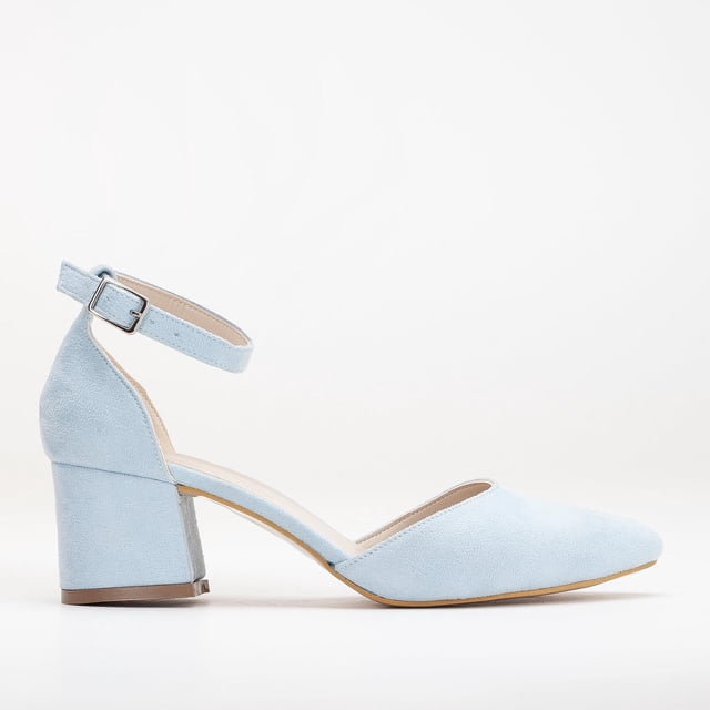 Marcelle - Zapatos de novia de ante azul bebé azul cielo 23.5 CM