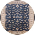 thumbnail image 1 of Ahgly Company Indoor Round Mid-Century Modern Purple Navy Blue Oriental Area Rugs, 7' Round, 1 of 6