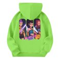 thumbnail image 3 of Moonsky Sudadera con capucha y cordón HUNTRX, estampado de grupo de chicas coreanas, jersey corto, suave y cómodo, top de manga larga para primavera y otoño. Verde fluorescente 100, 3 of 4