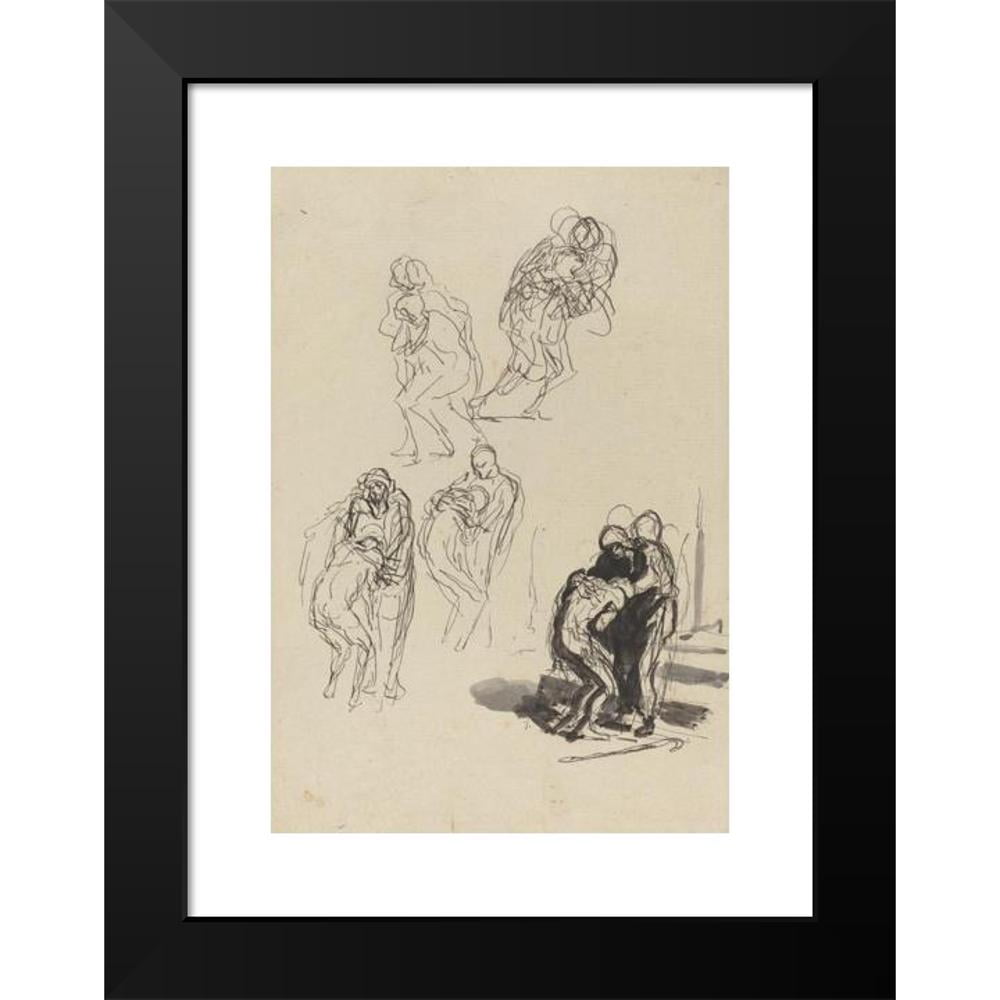Honoré Daumier 11x14 Black Modern Framed Museum Art Print Titled - The Prodigal Son IIi