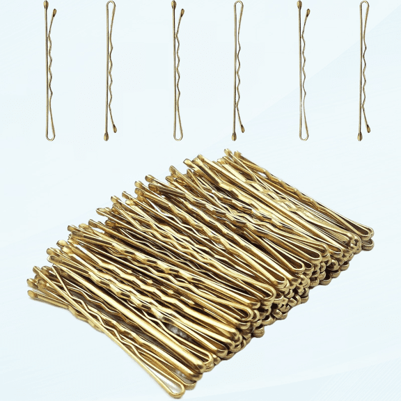 100 Pcs Hair Bobby Pins for Women — 5cm Blonde Hair Grips for Thick Hair — Easy to Take Everywhere Long Hair Pins for Hairdressing Makeup Styling