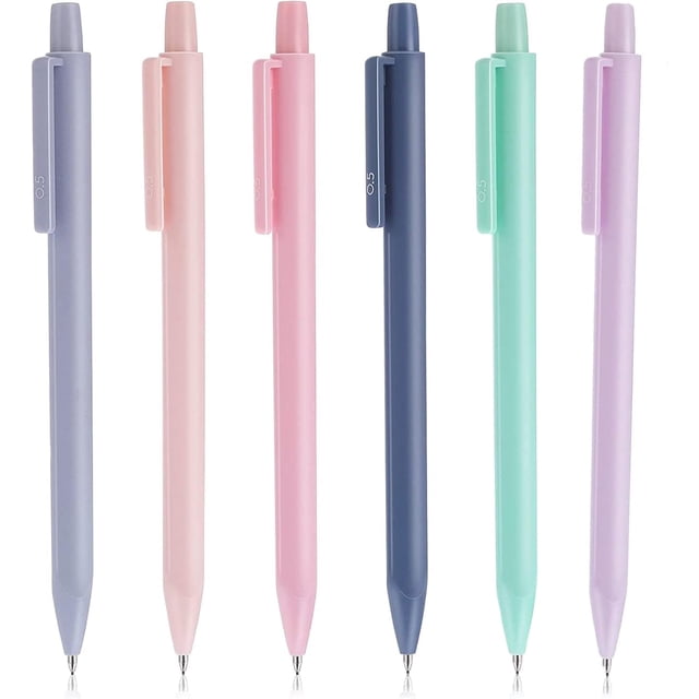WWS-6Pcs Mechanical Pencil Set, Pastel Mechanical Pencil 0.5mm & 0.7mm Retractable Pencil Colored Mechanical Pencils, Aesthetic Mechanical Pencil Set For Student Writing, Drawing, Sketching
