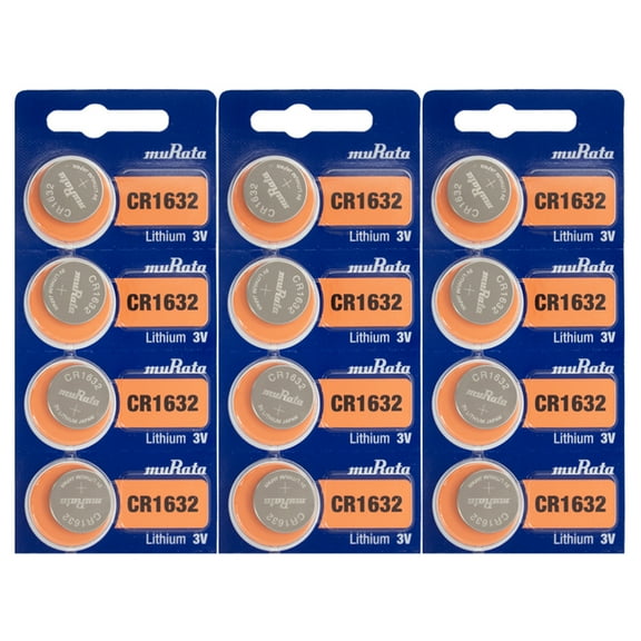 12 Pcs CR1632 CR 1632 - 3V Murata Lithium Button Cell Battery Batteries - BRAND