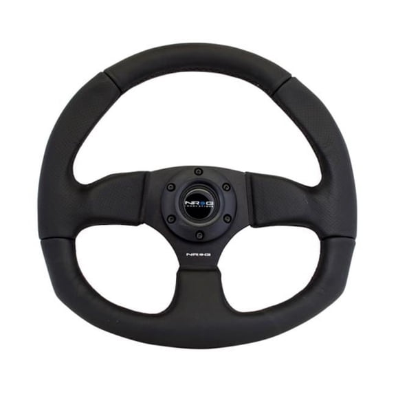 Race Series Steering Wheel Black Leather Black Spokes