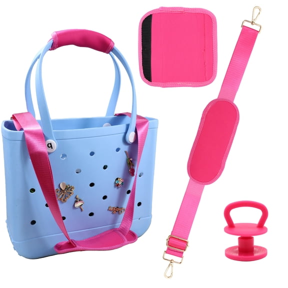 THICVEN Strap Wrap for Bogg Bag, Adjustable Crossbody Shoulder Long Straps for XL Medium Bog Beach Rubber Tote Bag Accessories (Red)