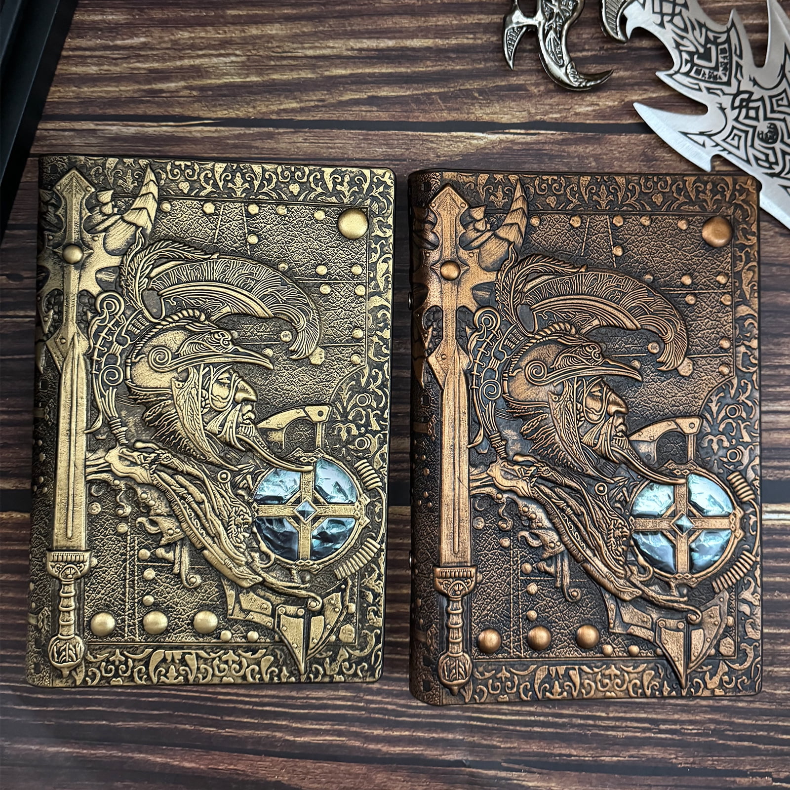 3D Embossed Journal Writing DND Notebook,with Filler blank Paper Set.Handmade Leather Daily Notepad Sketchbook,Travel Diary,for D&D Campaign Journal Dungeons and Dragons accessories Gifts