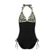 thumbnail image 2 of SAYOO Camisola de 2 piezas con cuello halter para mujer con cordón + bragas de bikini SAYOO Sexy, 2 of 9