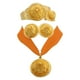 thumbnail image 1 of Juego de 4 joyas, collar, brazalete y pendientes, cómodos de llevar para novias y bodas. Naranja, 1 of 6