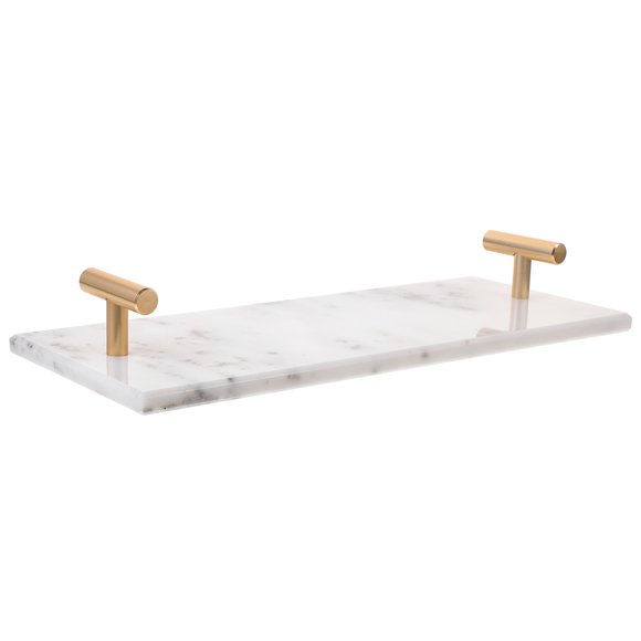 Phenofice 1Pc White Marble Multifunctional Tray for Home Use Dessert Storage and Display