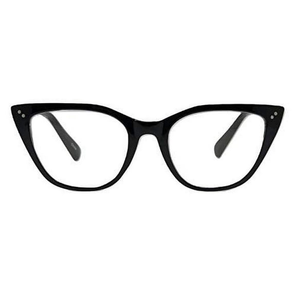 In Style Eyes Stylish Large Cateye Reading Glasses for Women Black 3.50