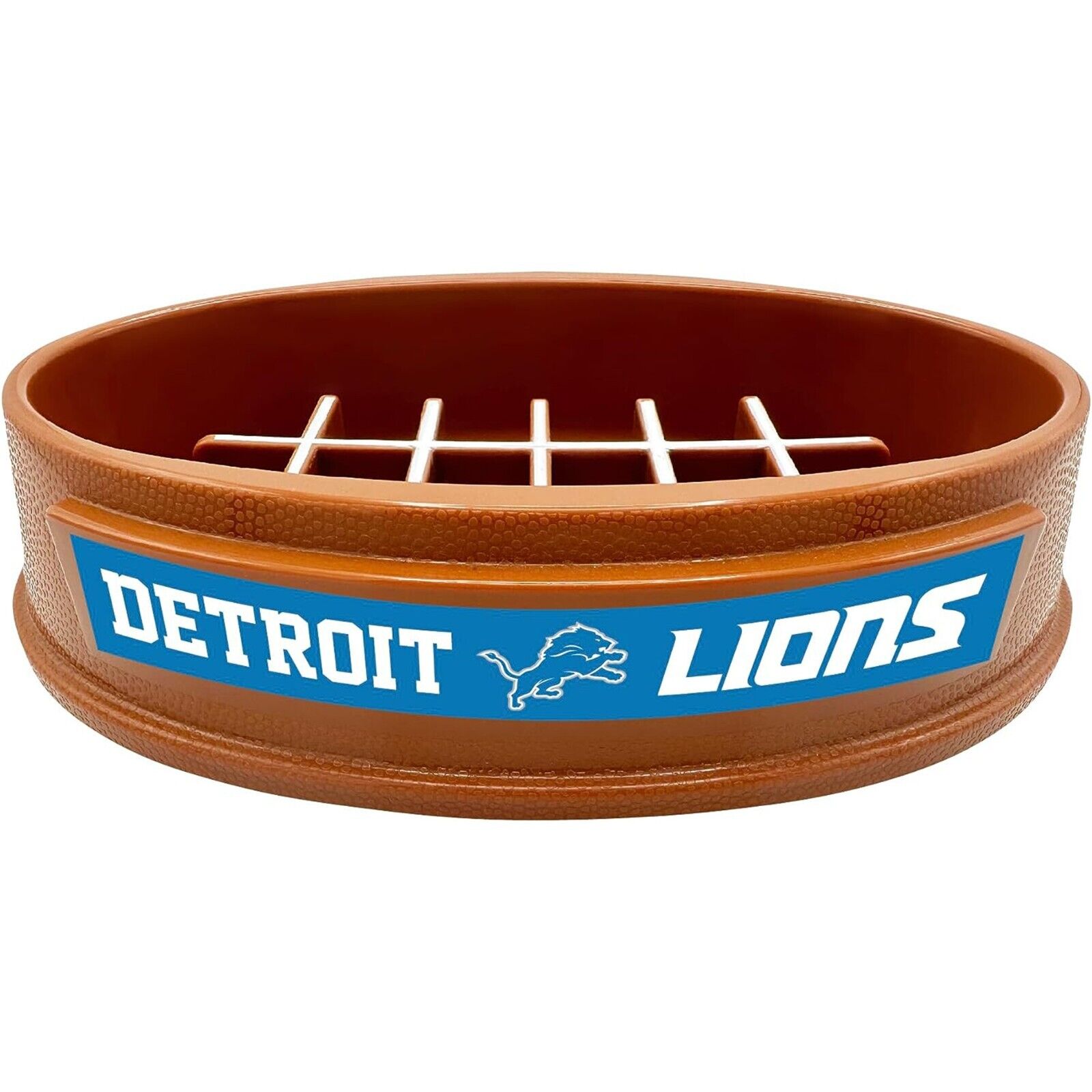 Pets First NFL Detroit Lions Super-Bowl Slow Feeder Bowl for Dogs and Cats, Football Design for Healthy Digestion, Non-Slip, for Large & Small Pet