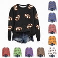thumbnail image 4 of Godom Womens Sweatshirts Crewneck Rugby Printed Long Sleeve Tops Oversized Pullover Sweatshirt for Women, 4 of 7