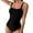 Black, variant on WTXUE Bathing Suit Tummy Control For Curvy Women Solid Color Pleated Suspender Able Swimsuit Slim One-Piece Swimsuits (Women's)
