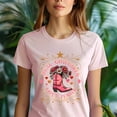 thumbnail image 5 of Women's Christian T-Shirt – Real Cowgirls Love Jesus Graphic Tee, Pink Boot Floral Design, Light Blue, Size 4XL, 5 of 6