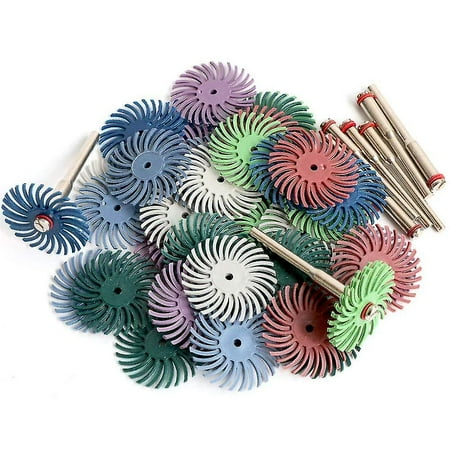 

30pcs 1 Inch/ 25mm Radial Bristle Disc Set With 4 Mandrels 80/120/220/600/1000