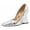 Silver, variant on YDN Women Graceful Square Closed Toe Slip On Pumps Wedge High Heels Dressy Business Office Prom Braided Shoes Size 7 Red