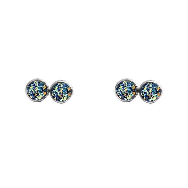 yingyy 1 Paire de Boucles d'Oreilles Rondes à la Mode Gouttes d'Oreilles Bijoux Incrustation de Strass Clou Léger pour Fête d'Anniversaire Vert Mélangé 2Set